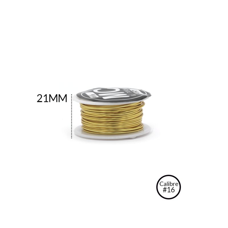 Alambre de joyeria MCTOOLS calibre 16 color dorado / Rollo x 4 metros aproximados / REF-7079-1