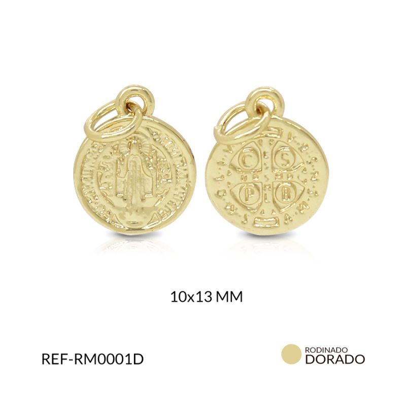 Medalla covergold san benito 10 x 13 mm color dorado / x und / Ref-RM0001D