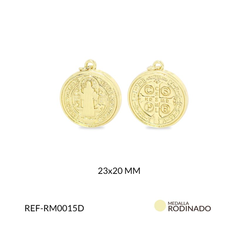 Medalla Rodinado San Benito 23x20mm / x unidad / Ref-RM0015D / Ref-RM0015D