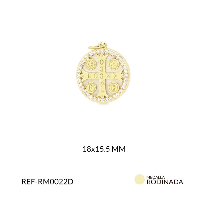 Medalla Rodinada reverso San Benito 18x15.5mm / x unidad / Ref-RM0022D / Ref-RM0022D