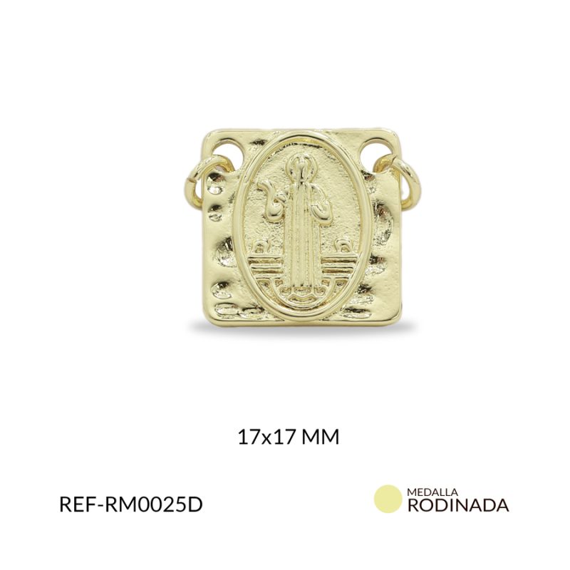 Medalla Rodinada Escapulario San Benito 17mm / x unidad / Ref-RM0025D / Ref-RM0025D