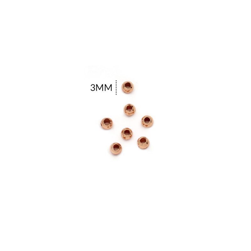 Balin rodinado macizo liso 3mm / color rosado / paquete x 12 unidades / Ref-RS0009R / Ref-RS0009R