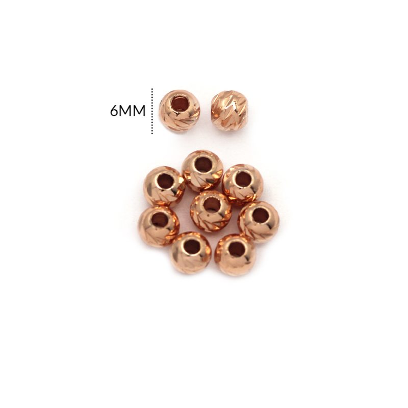 BALIN RODINADO MACIZO DIAMANTADO 6MM / color rosado / paquete por 100 unidades / REF-RS0041R / REF-RS0041R