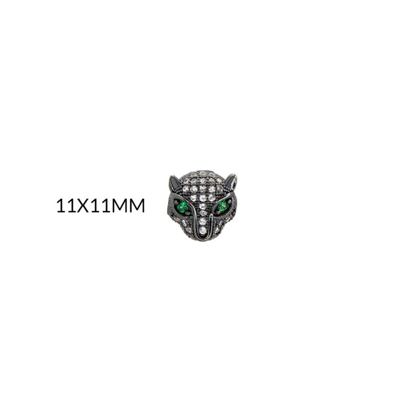 Separador rodinado pantera circón plateado 11mm / x unidad / REF-RS0146G