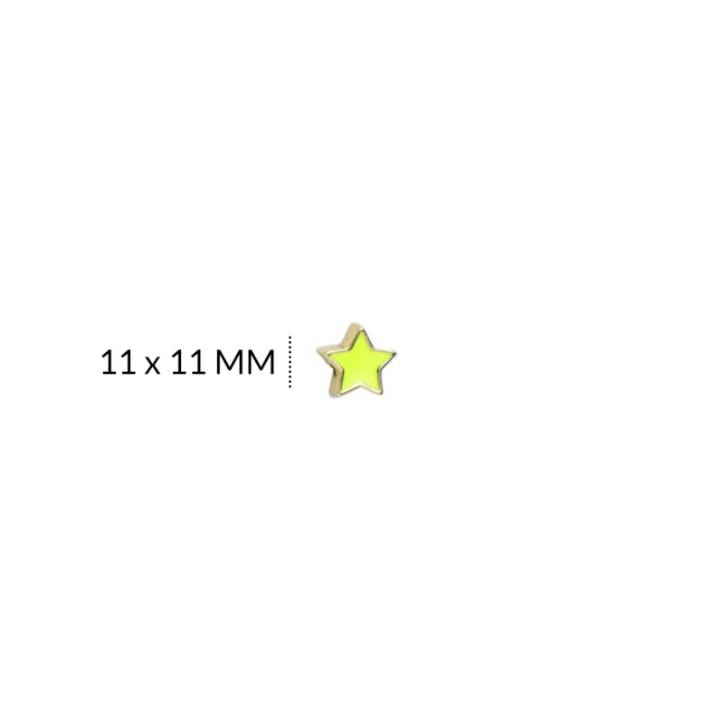 SEPARADOR COVERGOLD ESTRELLA RESINA AMARILLO FLUORESCENTE 11 X 11 MM / x UNIDAD / REF-RS0191D