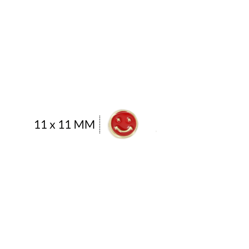 SEPARADOR COVERGOLD CIRCULO RESINA ROJA CARITA FELIZ 11 X 11 MM / x UNIDAD / REF-RS0199D