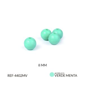 Abaco acrílico bola 8 mm color verde menta / Paquete x 20 gramos / Ref-4402MV