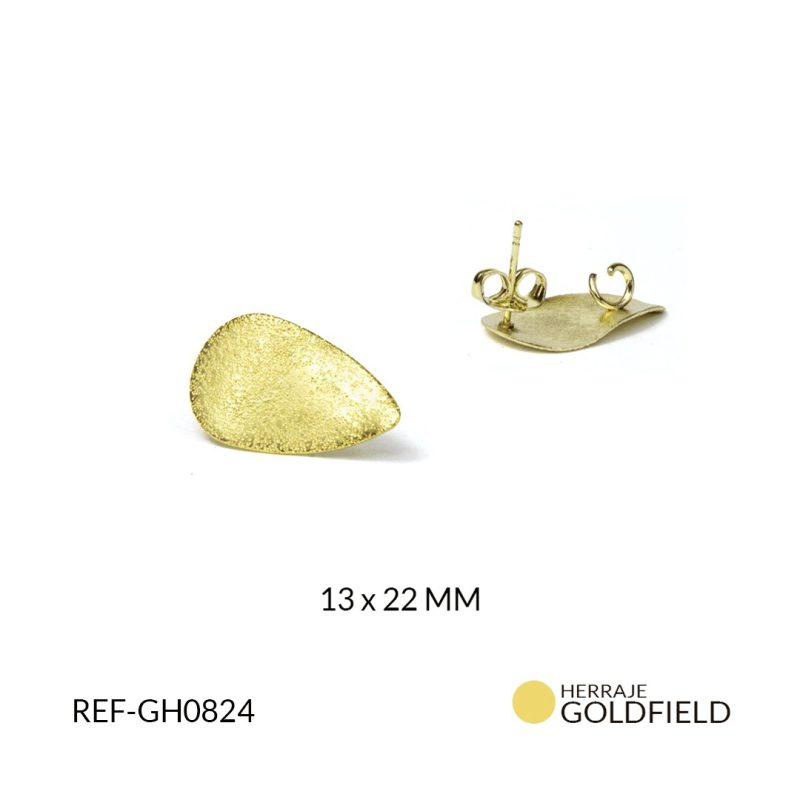 Herraje goldfilled para arete gota 13 x 22 mm color dorado / x par / Ref-GH0824 / Ref-GH0824