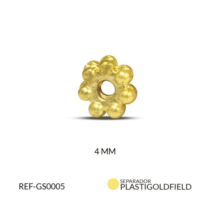 SEPARADOR PLASTIGOLDFIELD FLOR 7PUNTOS 4MM / paquete x 2 gramos / 100 UND APROX / REF-GS0005