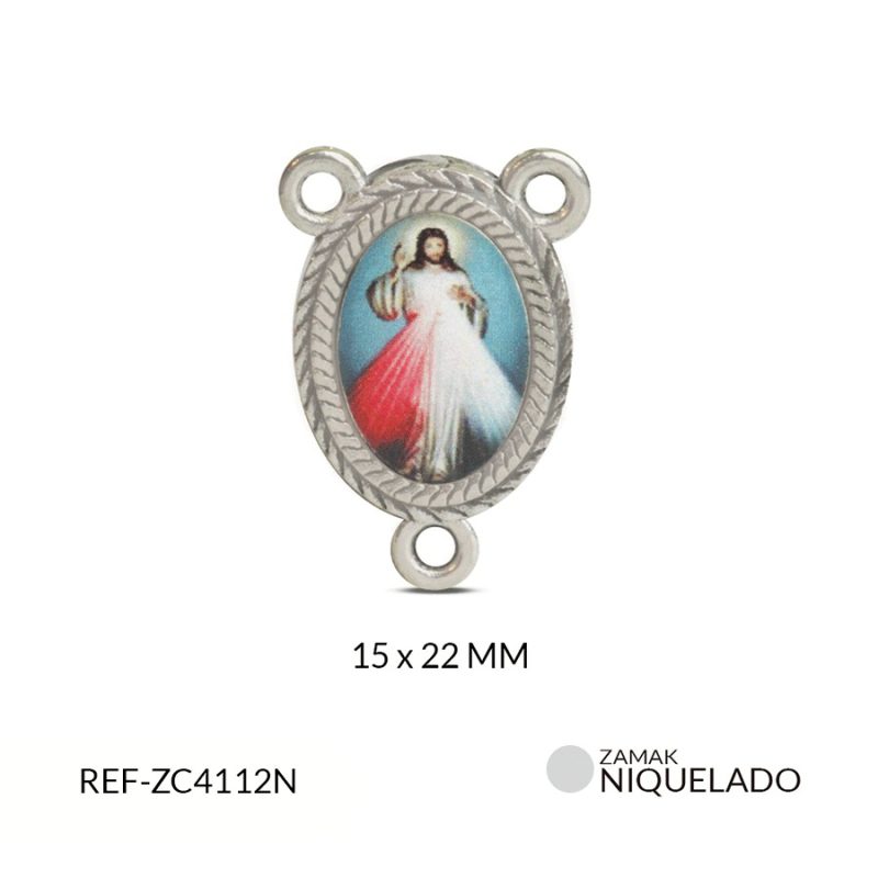 Crucero zamak señor de la misericordia resina ambos lados 15x22mm / paquete x 6 und / Ref-ZC4112N / Ref-ZC4112N