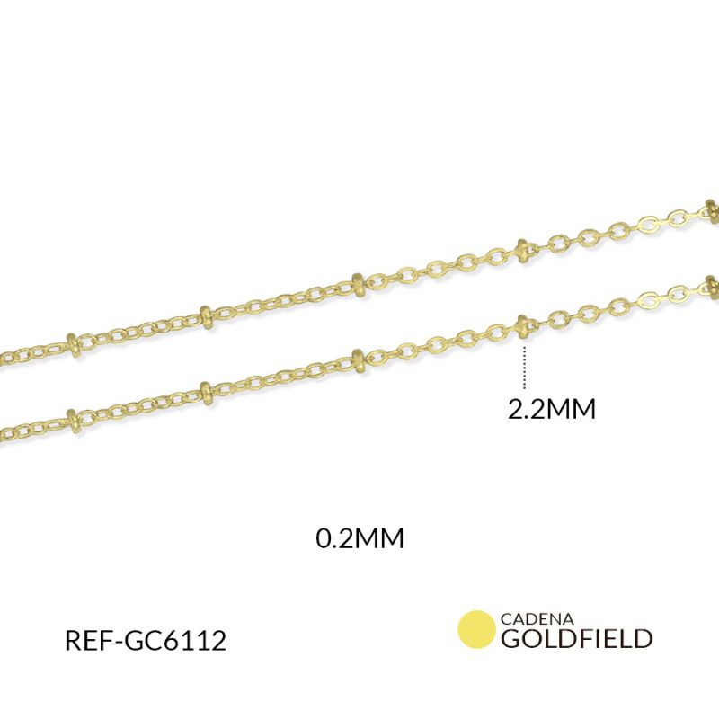 Cadena Goldfilled punto diamante 0.2 MM + BALIN 2.2MM / x metro / GC6112