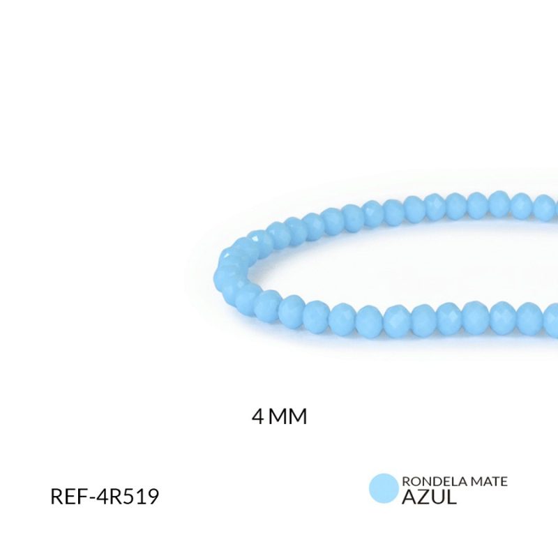 Rondela color azul mate 4mm/ x sarta / Ref-4R519 / Ref-4R519