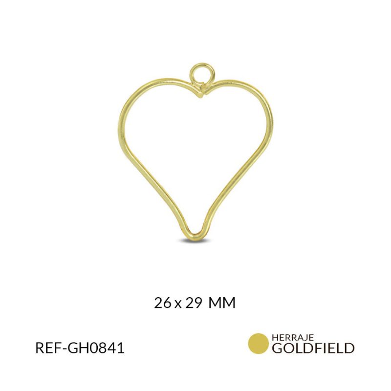 Herraje Goldfilled para arete corazón argolla 26*29MM / x par / Ref-GH0841
