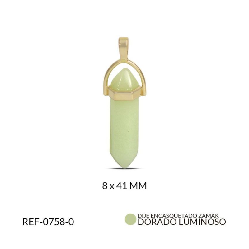 Pendulo zamak dorado Luminoso 8x41MM / Ref-0758-0