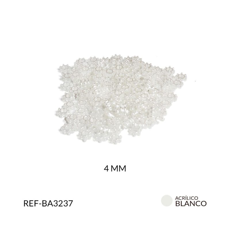 Separador acrilico flor pequeña 4mm / paquete x 10 gramos / Ref-BA3237