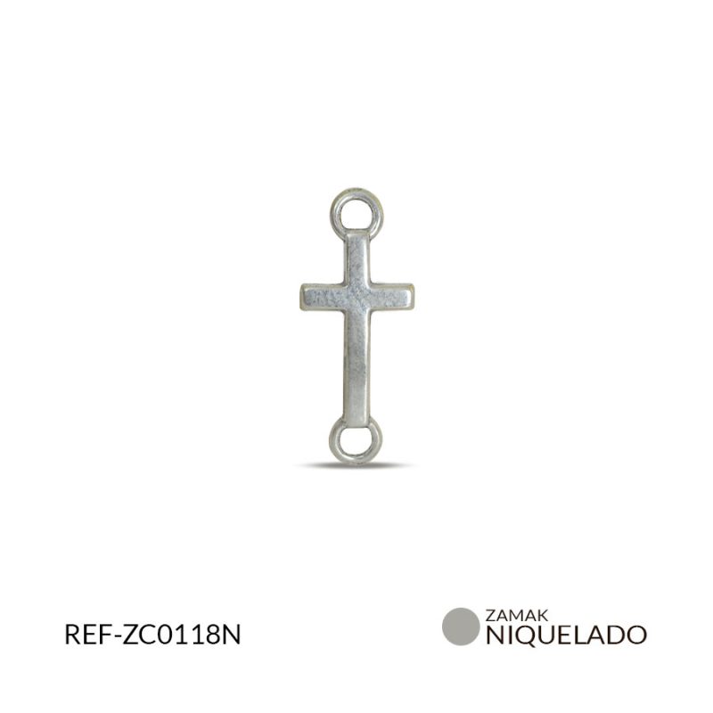 Centro pulsera zamak cruz 8 x 20 mm / paquete x 12 unidades / Ref-ZC0118N