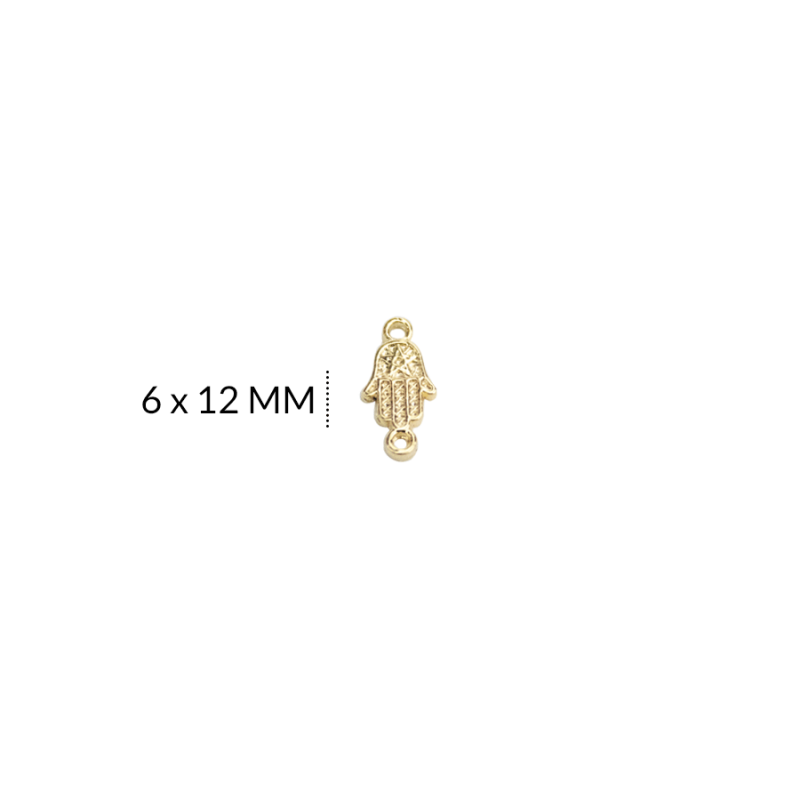 CENTRO PULSERA ZAMAK MANO ESTRELLA 6 x 12 MM / paquete x 6 und / Ref-ZC0122D