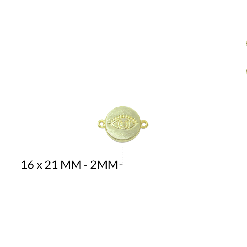 Centro pulsera zamak circulo ojo turco 16mm / x unidad / REF-ZC0129D
