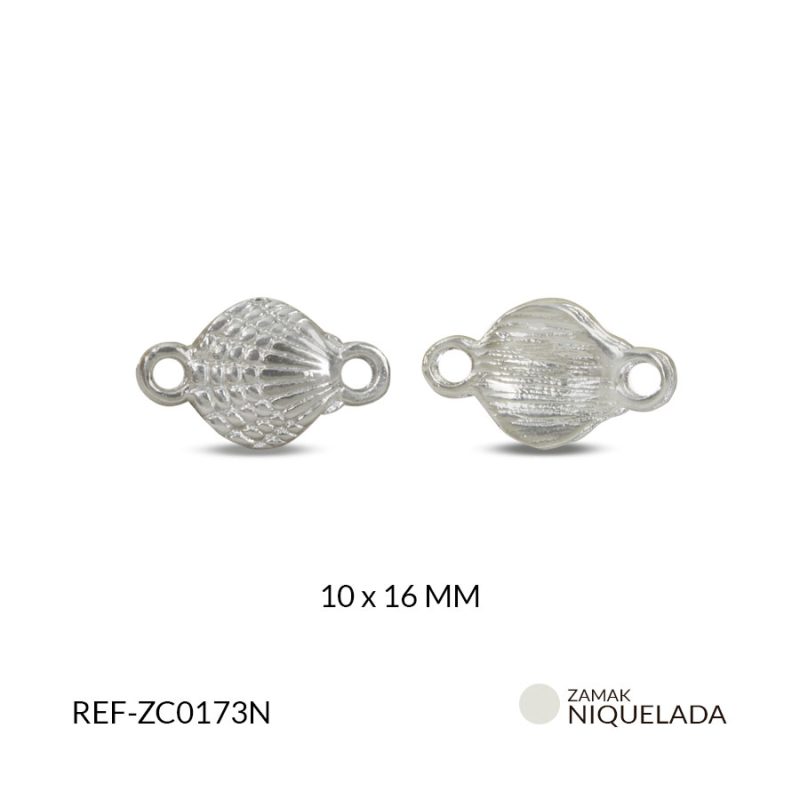 CENTRO PULSERA ZAMAK CONCHA 10X16MM / paquete X 12 und / Ref-zc0173n