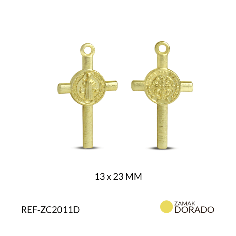 Cruz zamak San Benito 13x23mm / x unidad / Ref-ZC2011D / Ref-ZC2011D