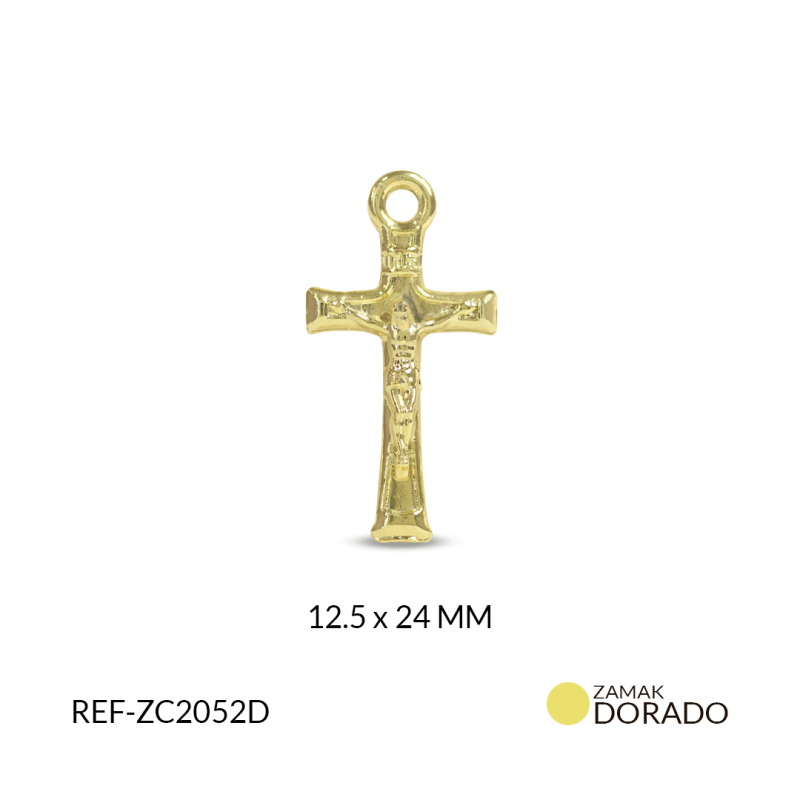 Cruz zamak cristo relieve 12.5x24 mm / x unidad / Ref-ZC2052D / Ref-ZC2052D