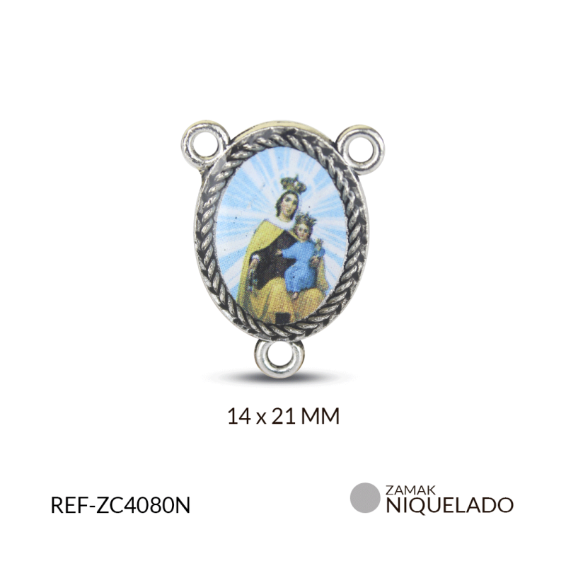 CRUCERO ZAMAK VIRGEN DEL CARMEN 14 X 21 MM / paquete x 6 und / REF-ZC4080N