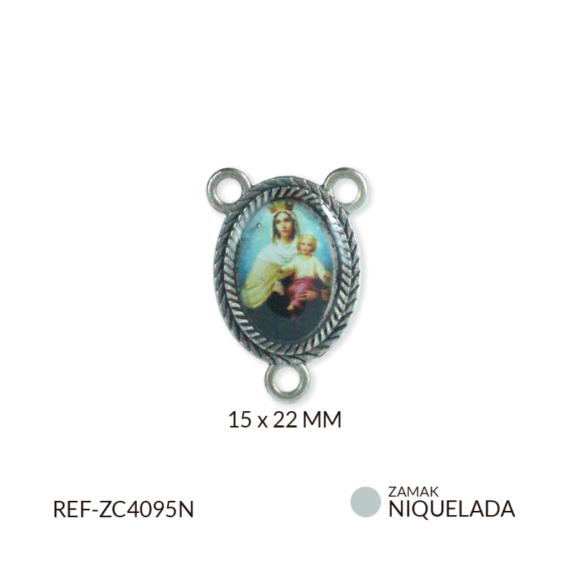 crucero zamak Virgen del Carmen 15x22mm  / paquete x 6 unidades / REF-ZC4095N