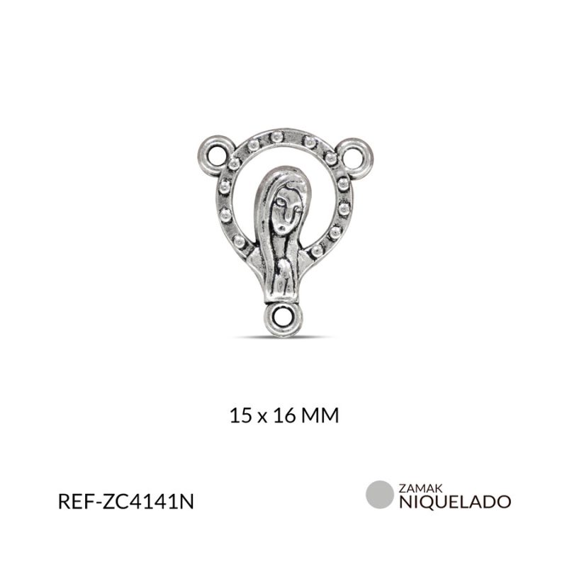 CRUCERO ZAMAK VIRGEN MISTICA 15 X 16 MM / PAQUETE x 12 UNIDADES / Ref-ZC4141N
