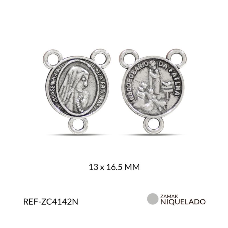 CRUCERO ZAMAK NUESTRA SEÑORA DE FACTIMA 13 X 16.5MM / PAQUETE x 12 UNIDADES / Ref-ZC4144N