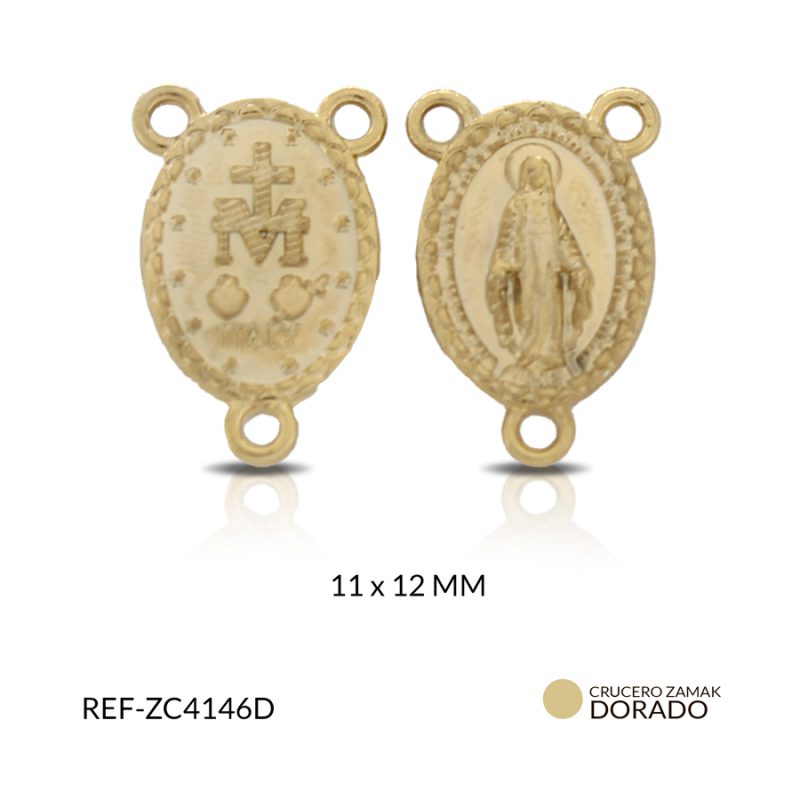 Crucero zamak ovalada virgen milagrosa 11x12mm / x und / Ref-ZC4146D / Ref-ZC4146D