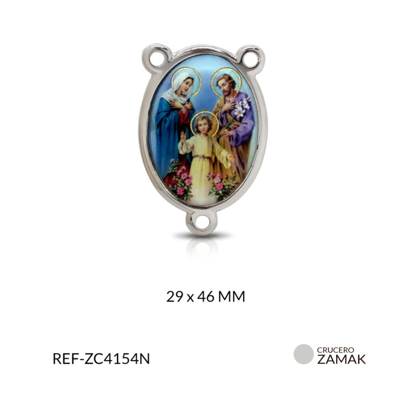 Crucero zamak ovalada grande sagrada familia 29 x 46 mm / x unidad / Ref-ZC4154N / Ref-ZC4154N