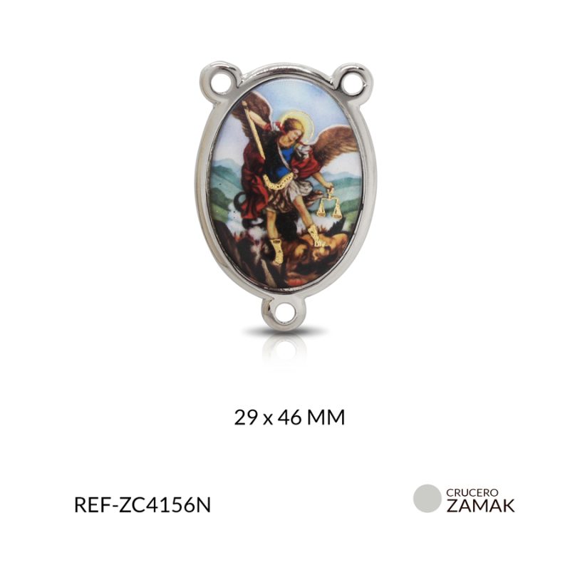 Crucero zamak ovalada grande san miguel arcángel 29x 46 mm / x unidad / Ref-ZC4156N / Ref-ZC4156N