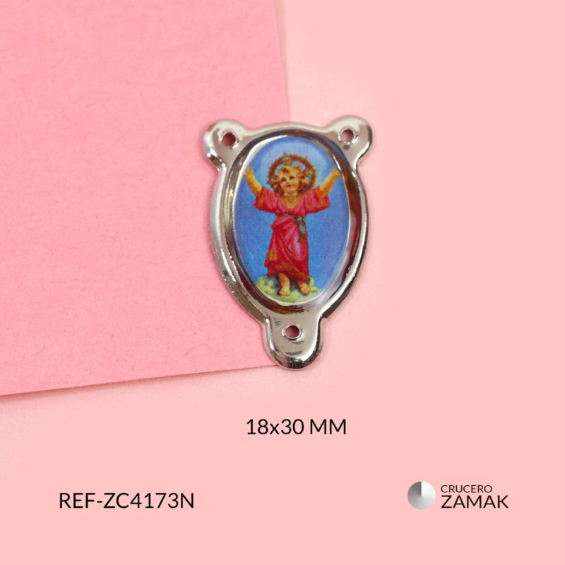 Crucero zamak ovalado resina Divino Niño 18x30mm / paquete x 3 unidades / Ref-ZC4173N / Ref-ZC4173N