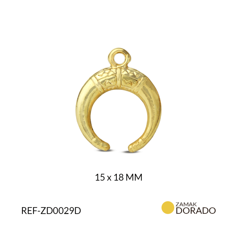 DIJE EN ZAMAK MEDIA LUNA INVERTIDA 15 X 18 MM / X UND / REF-ZD0029D