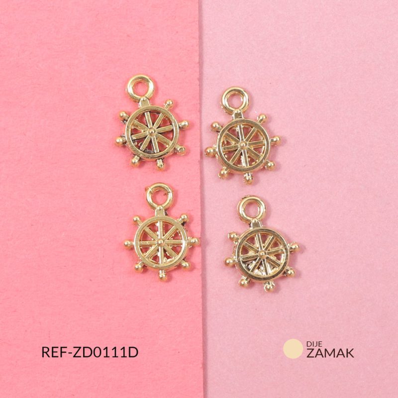 Dije zamak timón mini 9mm / paquete x 3 unidades / Ref-ZD0111D / Ref-ZD0111D