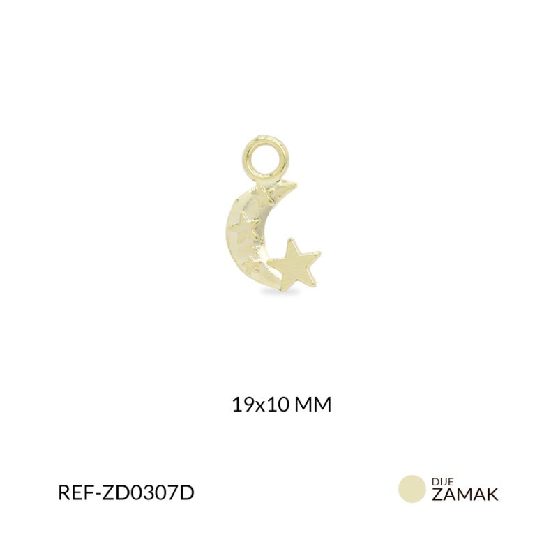 Dije zamak media luna estrella 19x10mm / x unidad / ref-ZD0307D / ref-ZD0307D