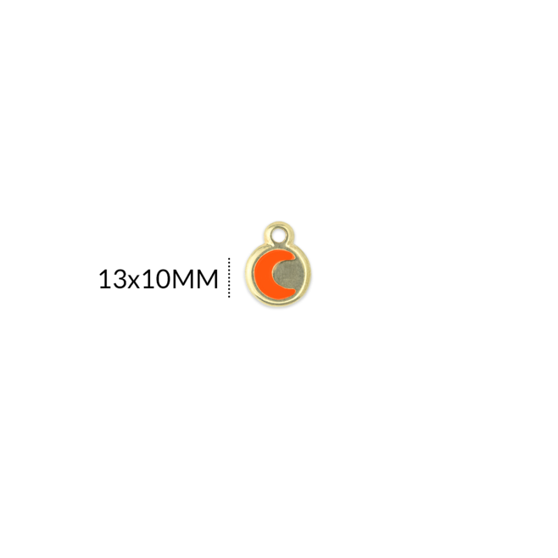 Dije zamak circulo luna naranja / x unidad / REF-ZD0313Dnaranja
