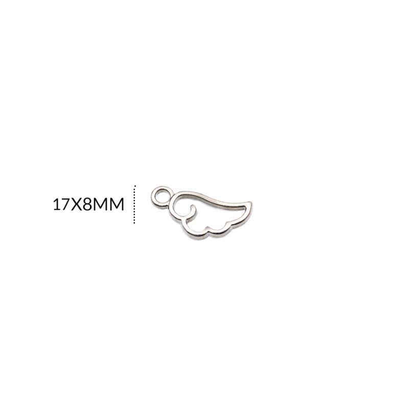 DIJE EN ZAMAK ALA SILUETA 17 X 8MM / paquete X 6 und / Ref-ZD0317N