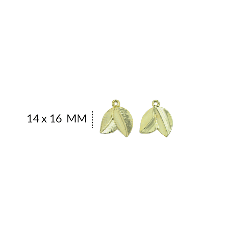 DIJE HOJA / paquete x 3 und / Ref-ZD0319D