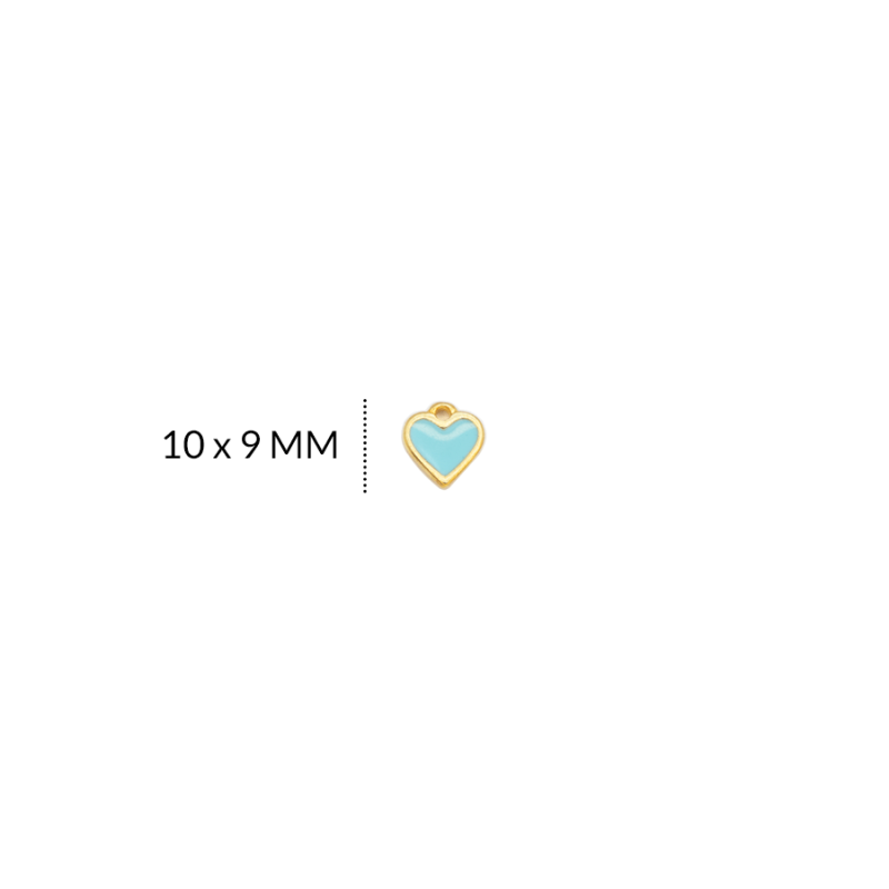 DIJE EN ZAMAK CORAZON PINTADO AZUL 10 X 9MM / color dorado / x unidad / REF-ZD0336Dazul / REF-ZD0336Dazul