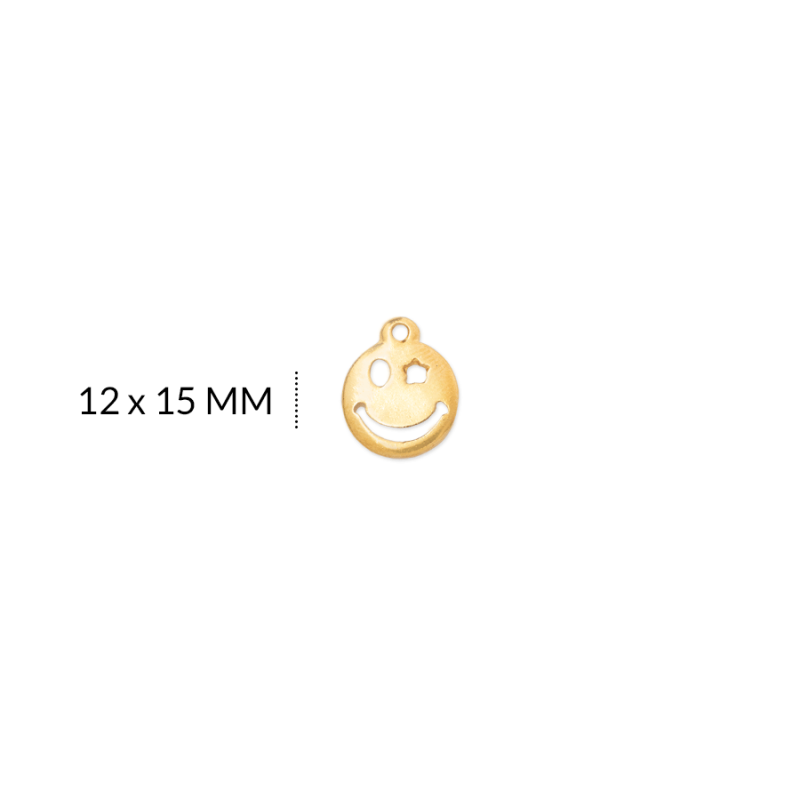 DIJE ZAMAK CARITA FELIZ OJO ESTRELLA 12 X 15 MM / x 3 UND / Ref-zd0369d