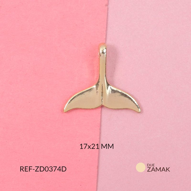 Dije zamak cola de sirena 17x21mm / x unidad / Ref-ZD0374D / Ref-ZD0374D