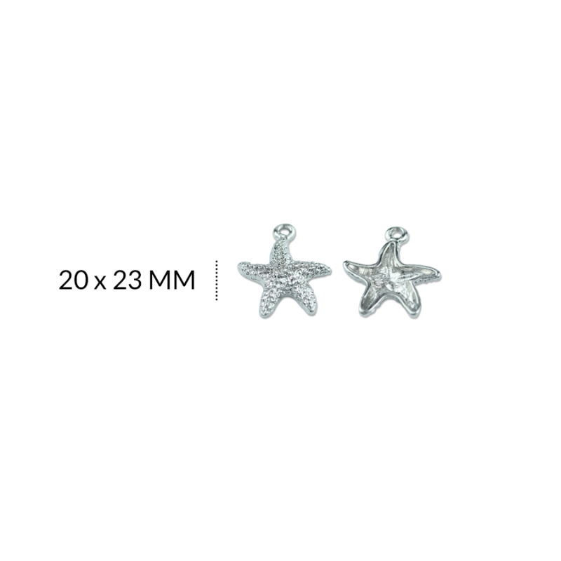 DIJE ZAMAK ESTRELLA DE MAR 20 X 23 MM / x 6 und / REF-ZD0385N