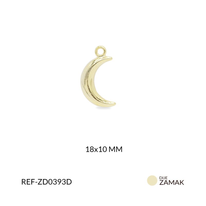 Dije zamak media luna 18x10mm / x unidad / ref-ZD0393D / ref-ZD0393D