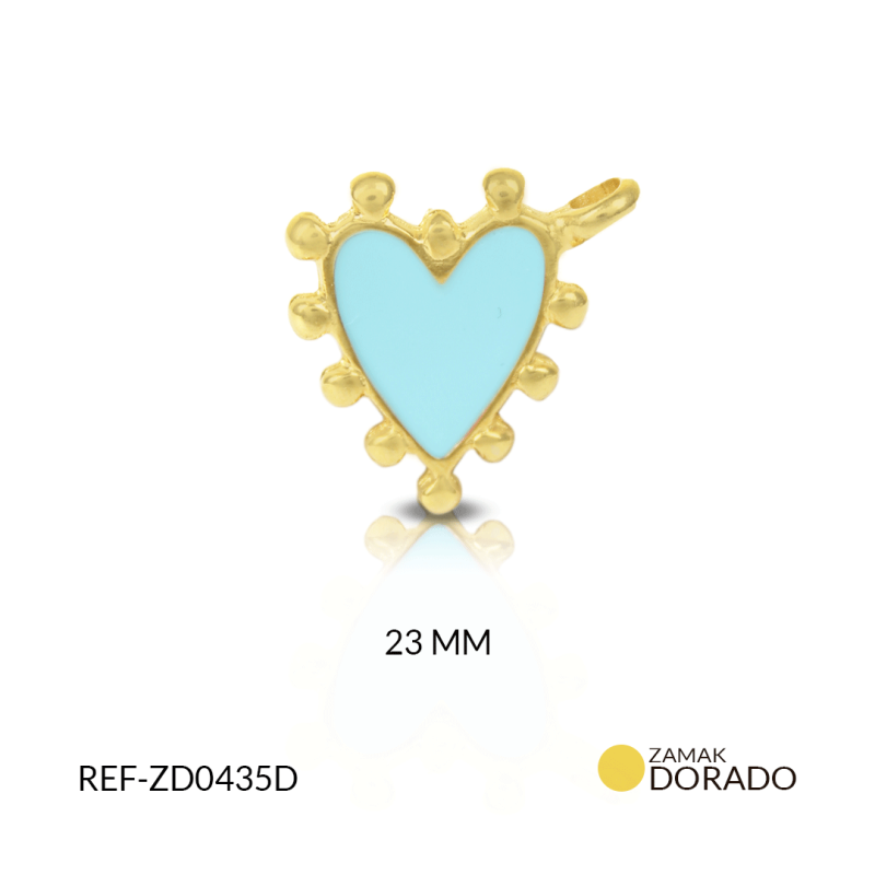 Dije zamak puntos corazón resina verde A / x und / 23mm / REF-ZD0435D