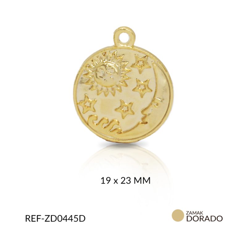 Dije zamak estrella, sol y luna 19 x 23 mm/ x und / Ref-ZD0445D