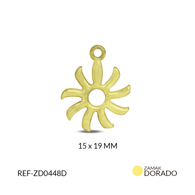 Dije zamak sol 15X19 MM / paquete x 3 unidades / Ref-ZD0448D / Ref-ZD0448D