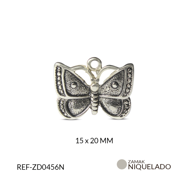 DIJE ZAMAK MARIPOSA 15x20 MM / paquete x 6 und / Ref-ZD0456N