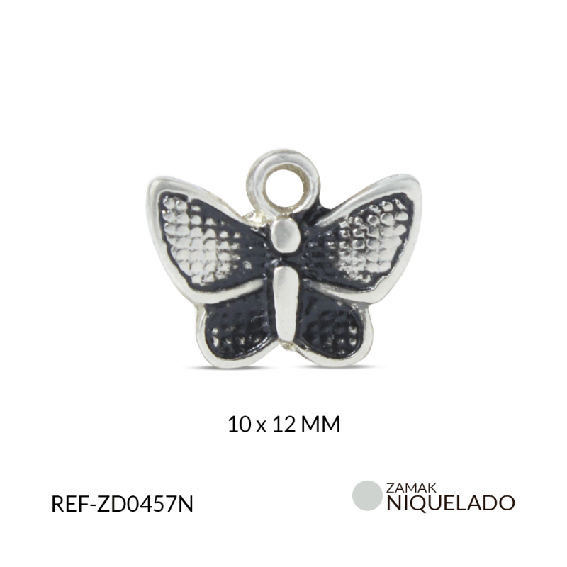 DIJE ZAMAK MARIPOSA 10X12 MM / paquete x 6 und / Ref-ZD0457N