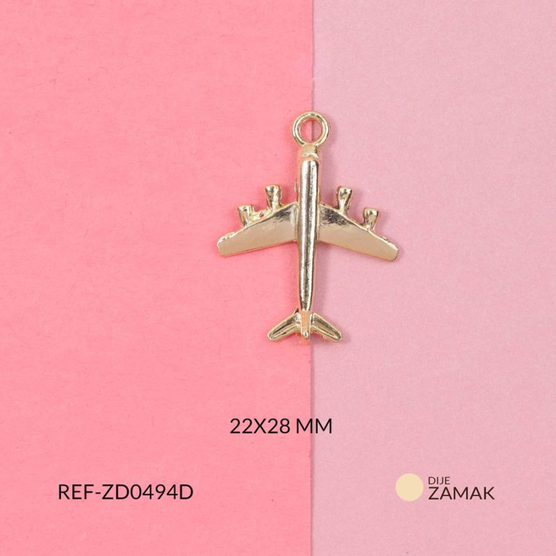 Dije zamak avión 22x28mm / x unidad / Ref-ZD0494D / Ref-ZD0494D